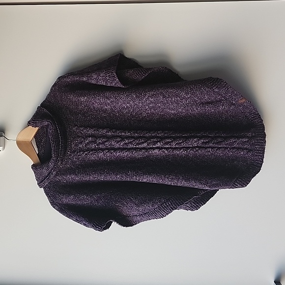 Roots Sweaters - Roots Knit Cotton Blend Cable Oversized Poncho